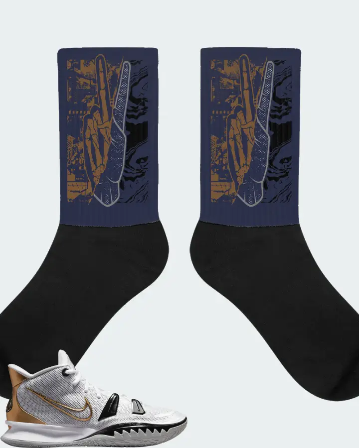 Nike Kyrie 7 Sneaker Matching Navy Socks - Peace of mind