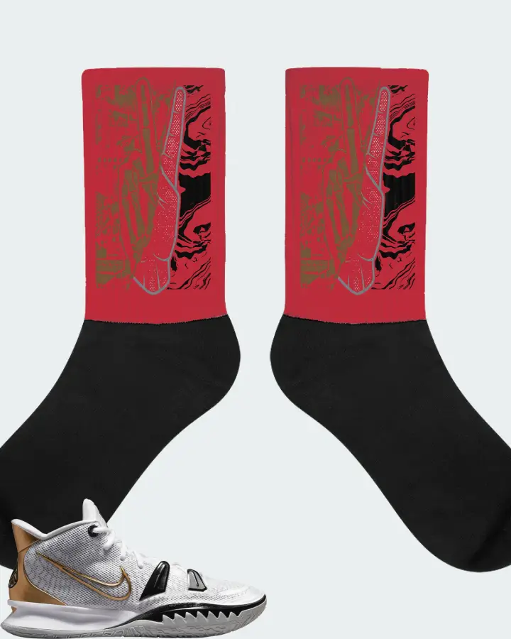 Nike Kyrie 7 Sneaker Matching Red Socks - Peace of mind