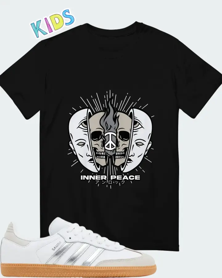 Wmns adidas Samba OG White Silver Metallic Grey Matching Kid's T-Shirt