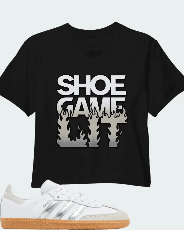 Wmns adidas Samba OG White Silver Metallic Grey Matching Crop Top