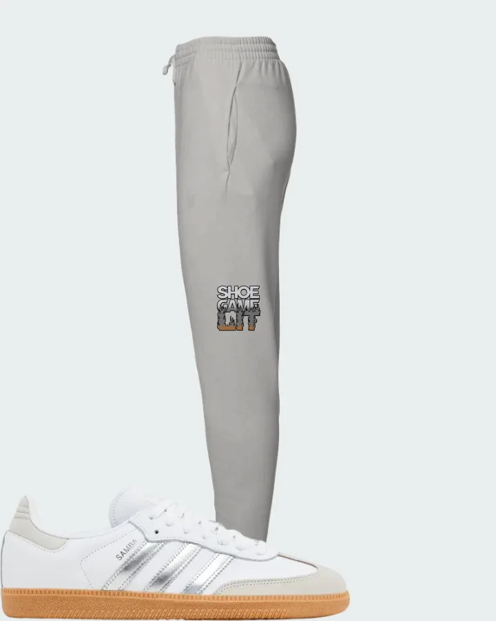 Wmns adidas Samba OG White Silver Metallic Grey Matching Joggers