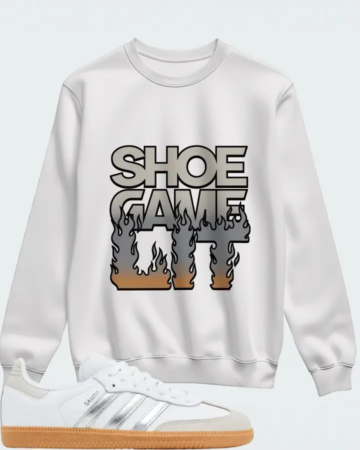 Wmns adidas Samba OG White Silver Metallic Grey Matching Sweatshirt