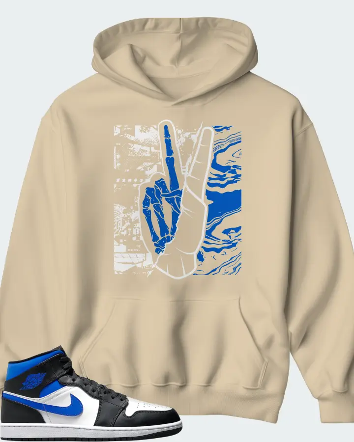Jordan 1 Mid Sneaker Matching Cream Hoodie - Peace of mind