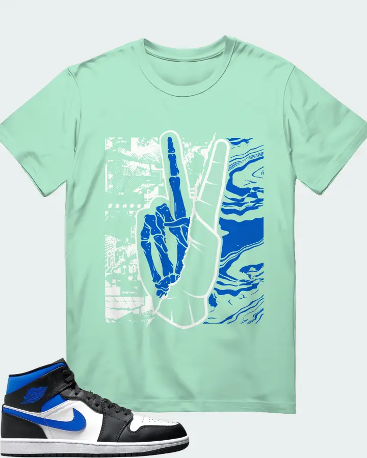 Jordan 1 Mid Sneaker Matching Mint T-Shirt - Peace of mind