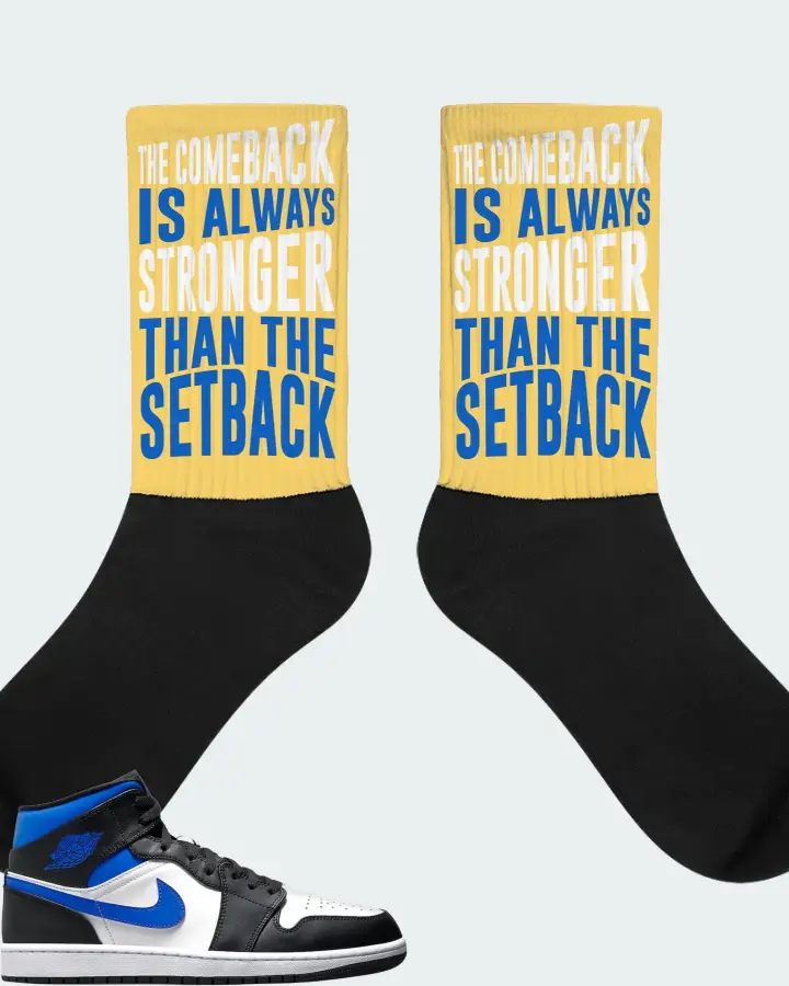 Jordan 1 Mid Sneaker Matching Yellow Socks - The Comeback