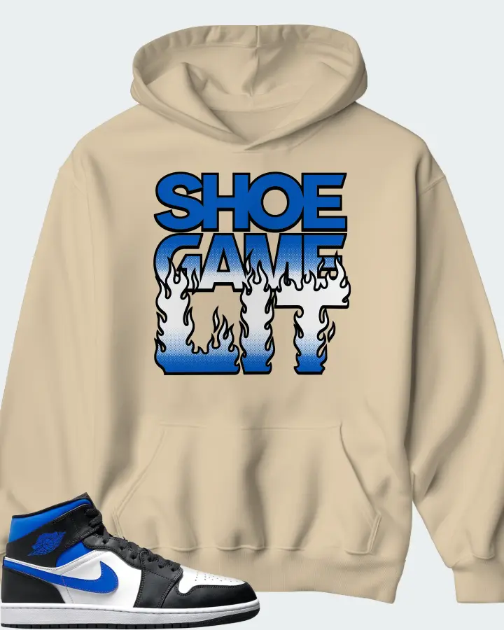 Jordan 1 Mid Sneaker Matching Cream Hoodie - Shoe Game Lit Refreshed