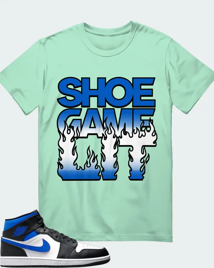 Jordan 1 Mid Sneaker Matching Mint T-Shirt - Shoe Game Lit Refreshed