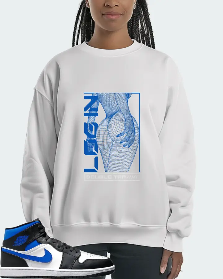 Jordan 1 Mid Sneaker Matching White Sweatshirt (LOGIN) - View 3