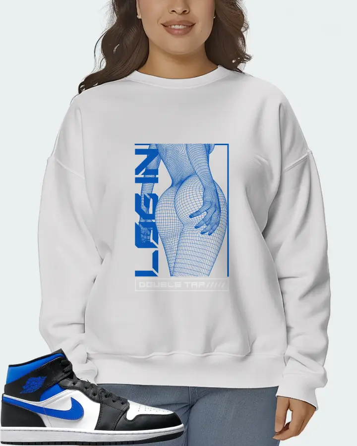 Jordan 1 Mid Sneaker Matching White Sweatshirt (LOGIN) - View 7
