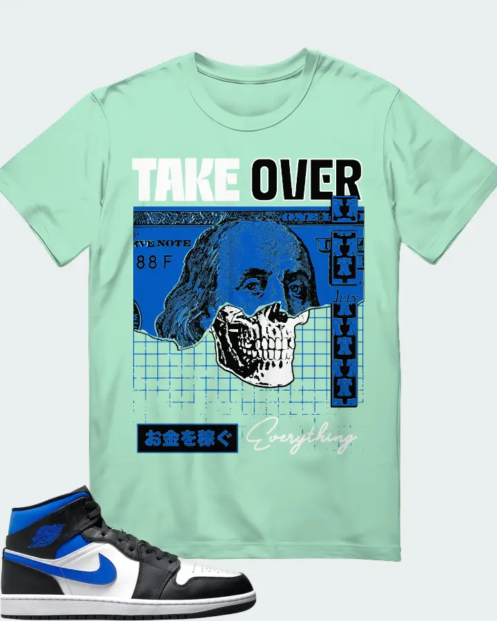 Jordan 1 Mid Sneaker Matching Mint T-Shirt - Take Over