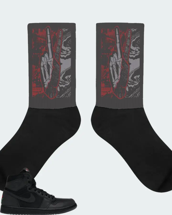 Jordan 1 Retro High Sneaker Matching Dark Grey Socks - Peace of mind