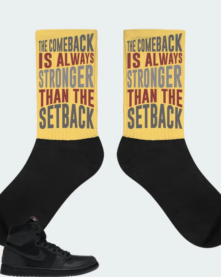 Jordan 1 Retro High Sneaker Matching Yellow Socks - The Comeback