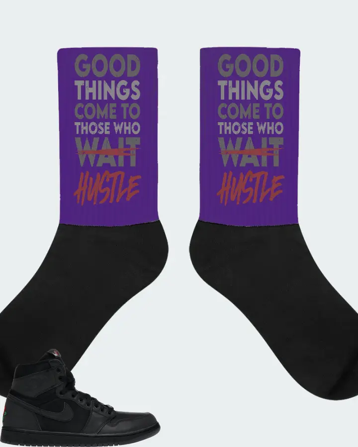 Jordan 1 Retro High Sneaker Matching Purple Socks - Good Things Come