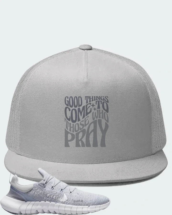 Nike Free Run 5.0 Sneaker Matching White Hat - Good Things Come To Those Who Pray