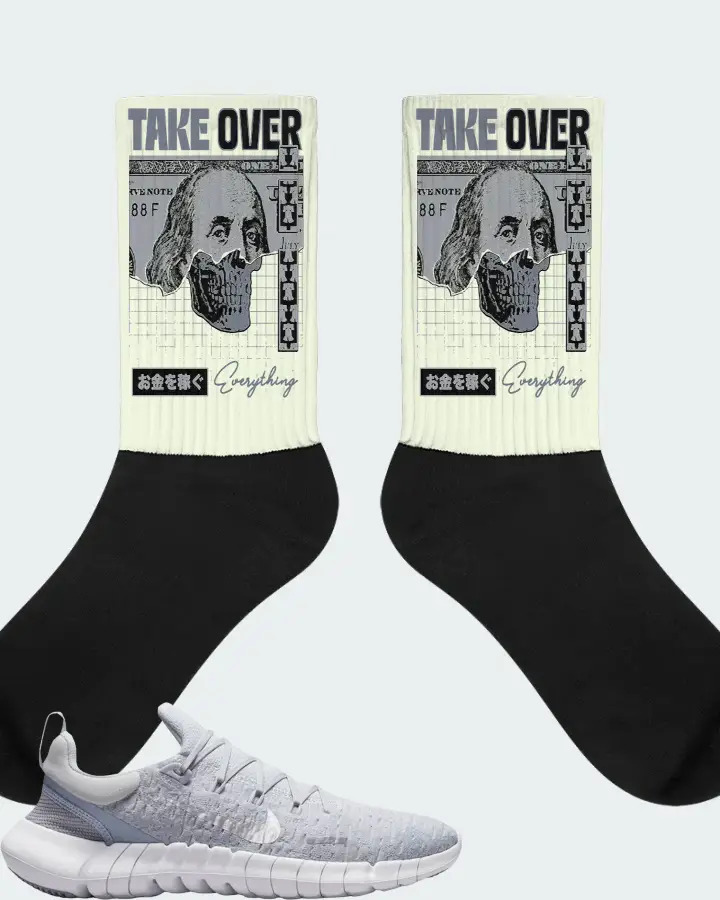 Nike Free Run 5.0 Sneaker Matching Citron Socks - Take Over