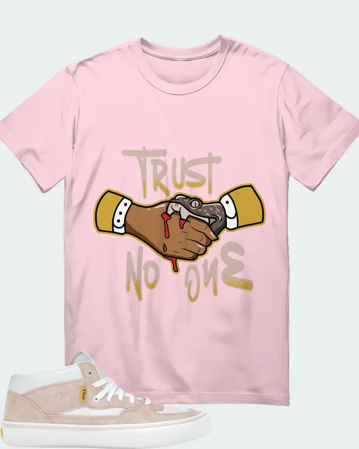 Vans Half Cab Sneaker Matching Soft Pink T-Shirt - Trust No One