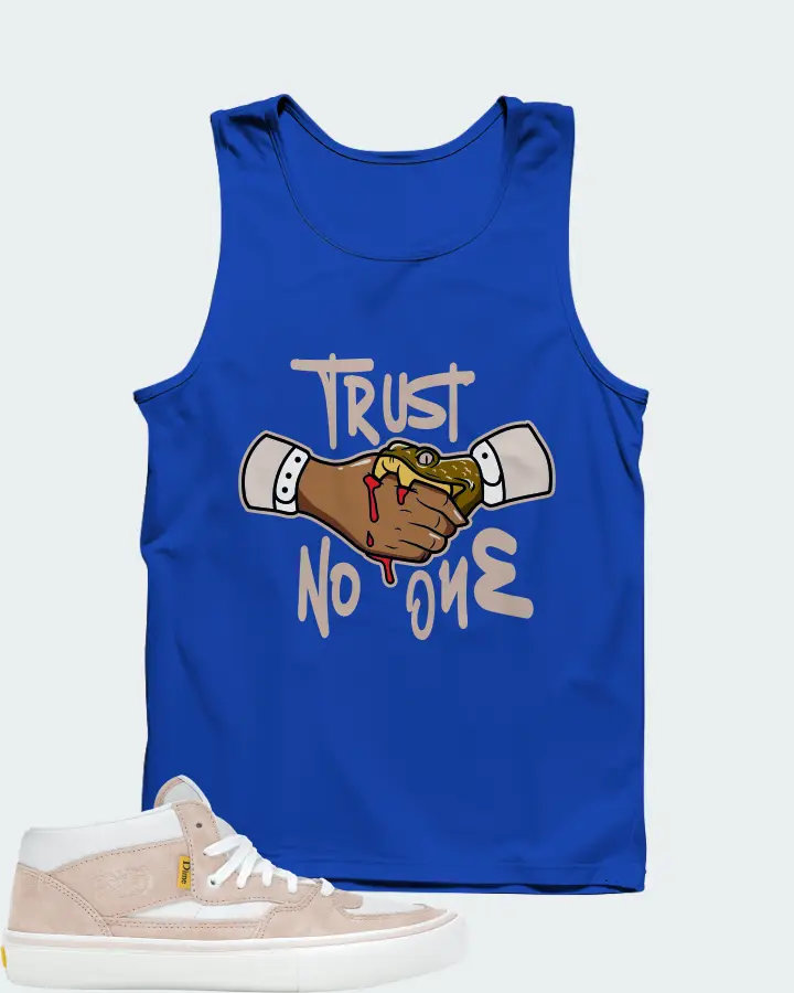 Vans Half Cab Sneaker Matching Royal Blue Tank Top - Trust No One