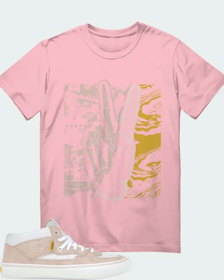 Vans Half Cab Sneaker Matching Pink Gildan T-Shirt - Peace of mind