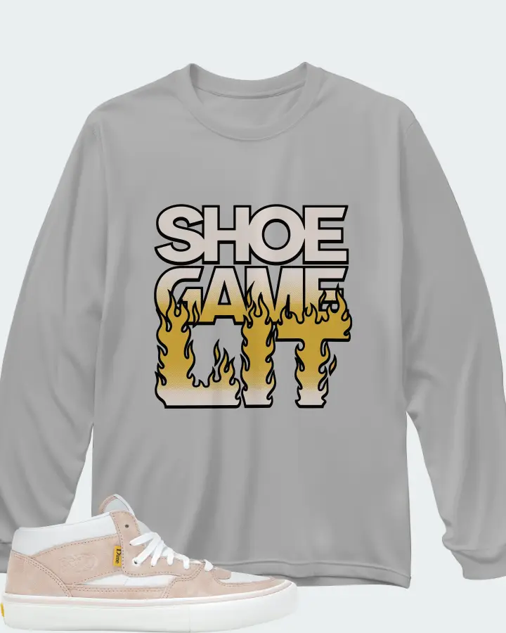 Vans Half Cab Sneaker Matching Grey Long Sleeve T-Shirt - Shoe Game Lit Refreshed