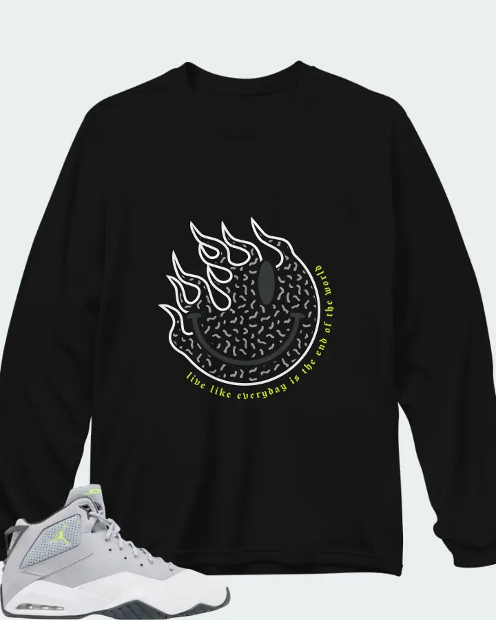 Air Jordan B'Loyal Wolf Grey Volt Matching Long Sleeve T-Shirt