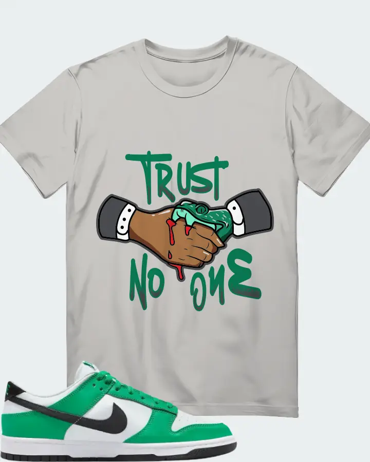 Nike Dunk Low Celtics Sneaker Matching Grey T-Shirt - Trust No One
