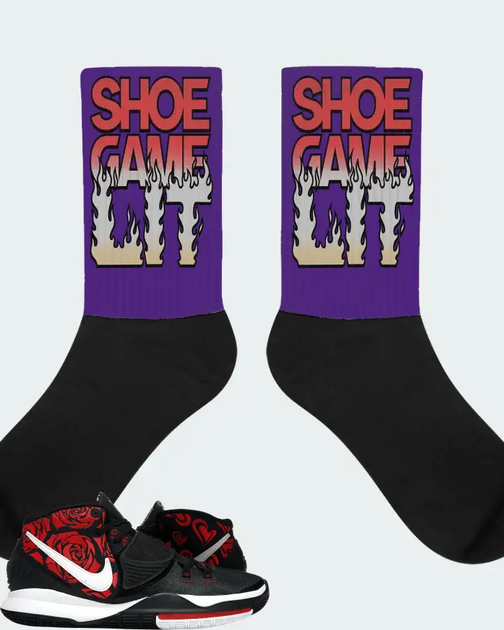 Nike Kyrie 6 Sneaker Matching Purple Socks - Shoe Game Lit Refreshed