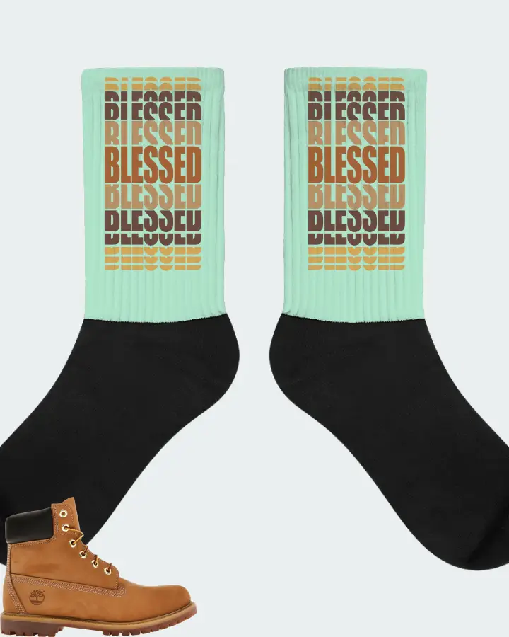 Timberland 6" Premium Waterproof Boot Sneaker Matching Mint Socks - BLESSED Many Times