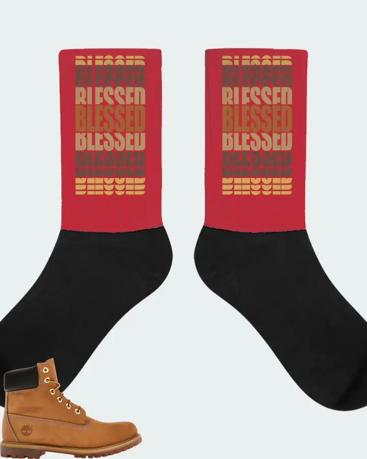Timberland 6" Premium Waterproof Boot Sneaker Matching Red Socks - BLESSED Many Times