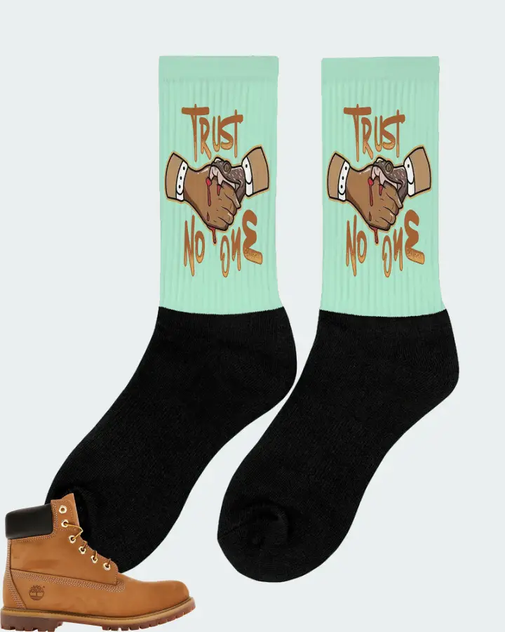 Timberland 6" Premium Waterproof Boot Sneaker Matching Mint Socks (Trust No One) - View 3