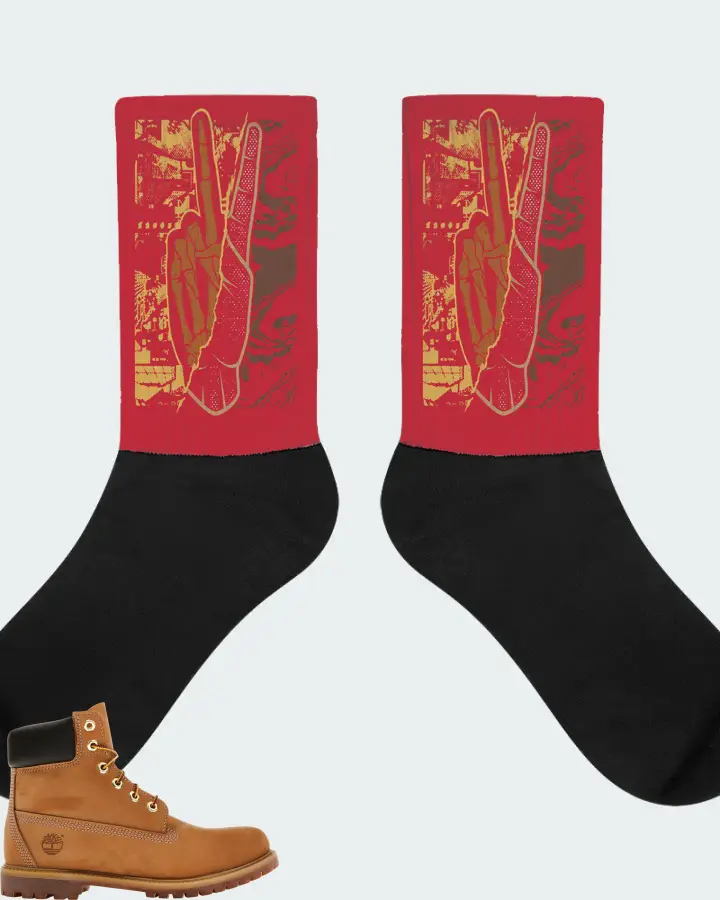 Timberland 6" Premium Waterproof Boot Sneaker Matching Red Socks - Peace of mind