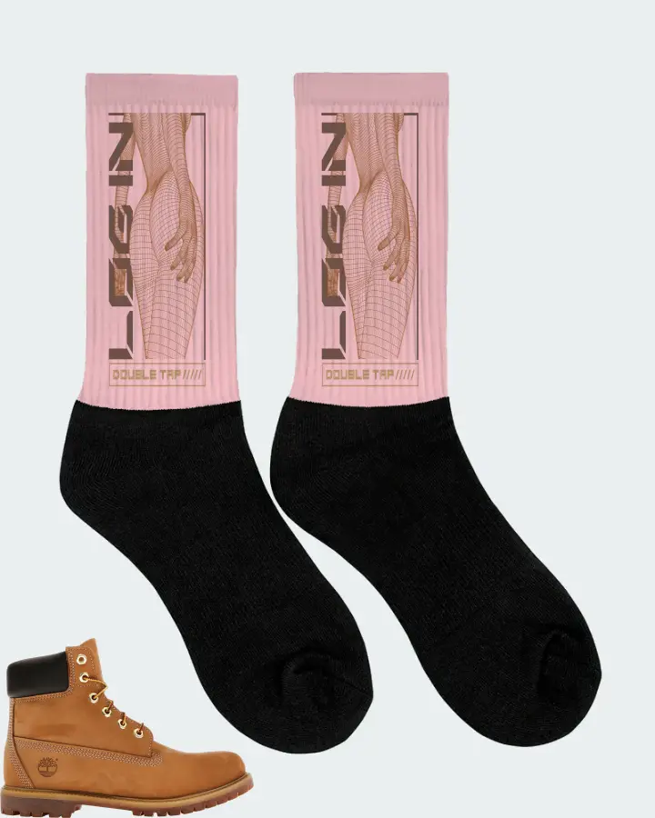 Timberland 6" Premium Waterproof Boot Sneaker Matching Pink Socks (LOGIN) - View 2