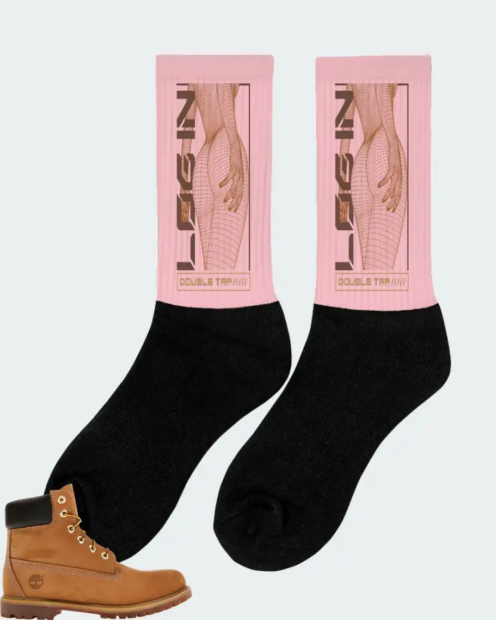 Timberland 6" Premium Waterproof Boot Sneaker Matching Pink Socks (LOGIN) - View 3