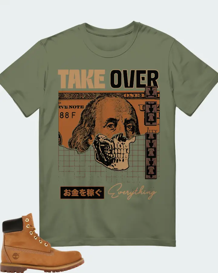 Timberland 6" Premium Waterproof Boot Sneaker Matching Olive T-Shirt - Take Over