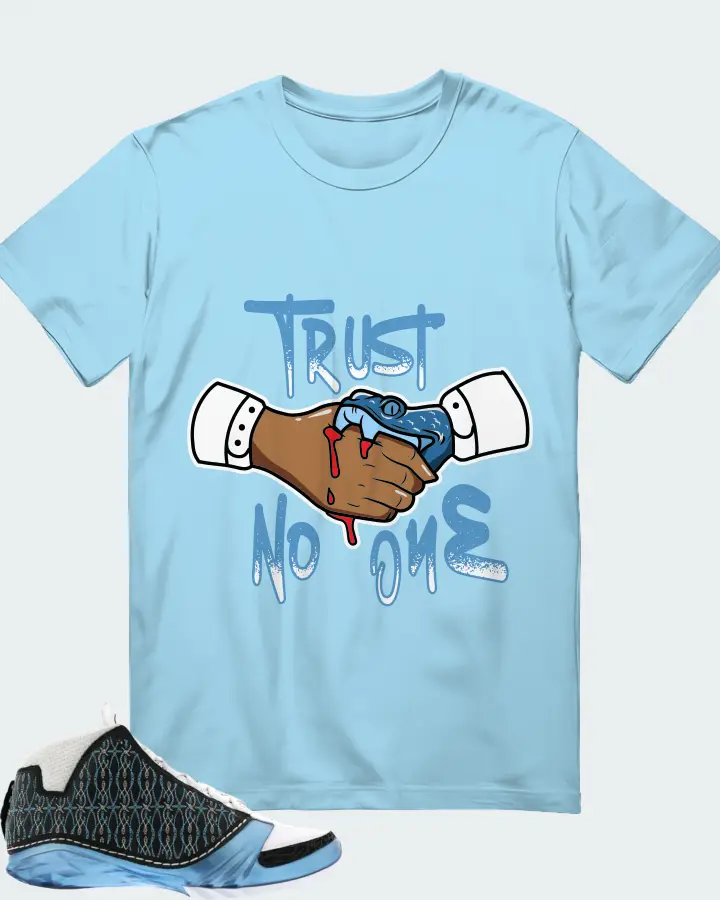 Jordan 23 Sneaker Matching Ocean Blue T-Shirt - Trust No One