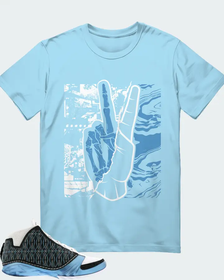 Jordan 23 Sneaker Matching Ocean Blue T-Shirt - Peace of mind