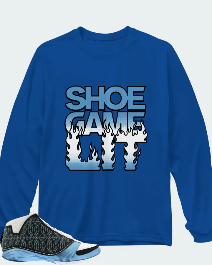Jordan 23 Sneaker Matching Royal Blue Long Sleeve T-Shirt - Shoe Game Lit Refreshed