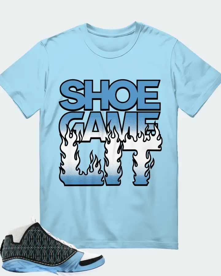 Jordan 23 Sneaker Matching Ocean Blue T-Shirt - Shoe Game Lit Refreshed