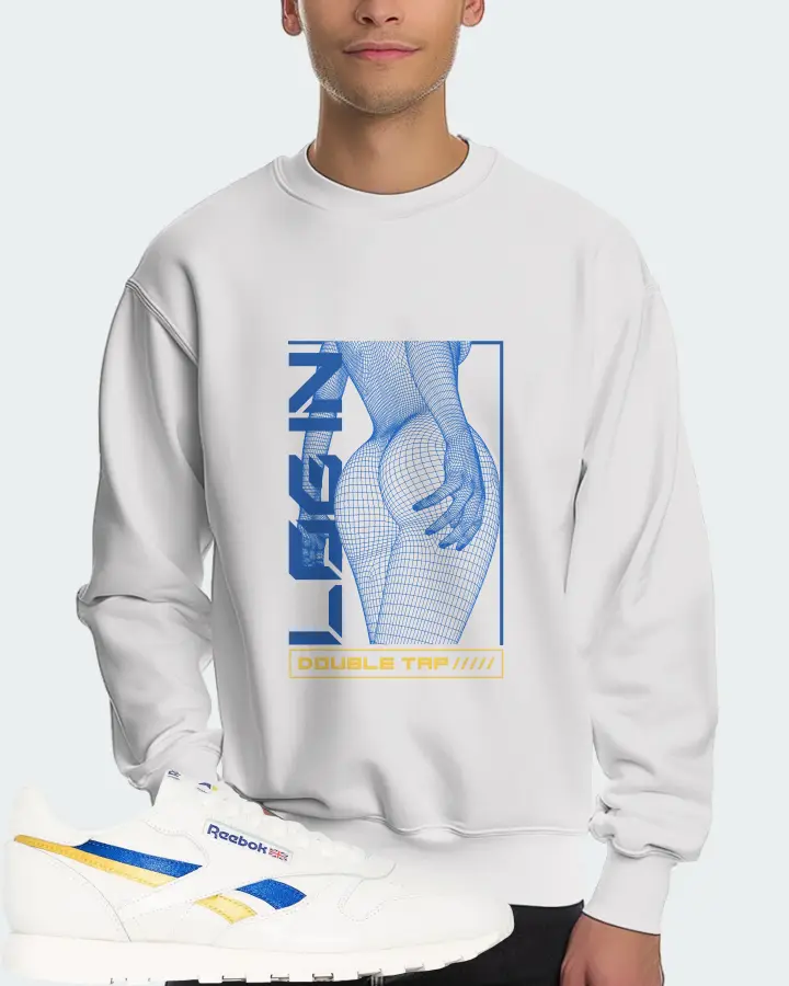 Reebok Classic Leather Sneaker Matching White Sweatshirt (LOGIN) - View 4