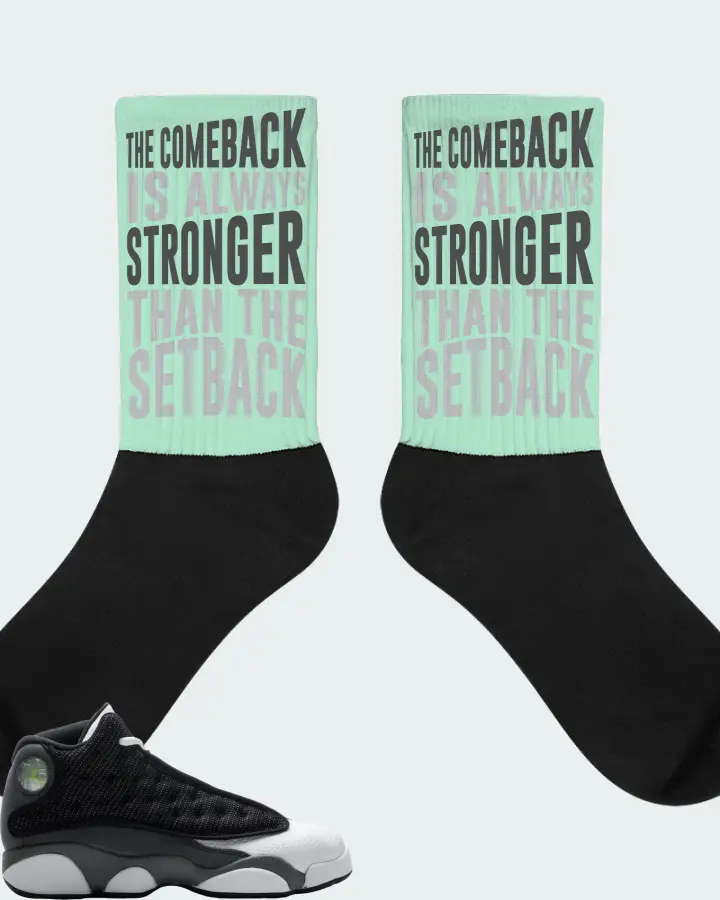 Jordan 13 Retro Sneaker Matching Mint Socks - The Comeback