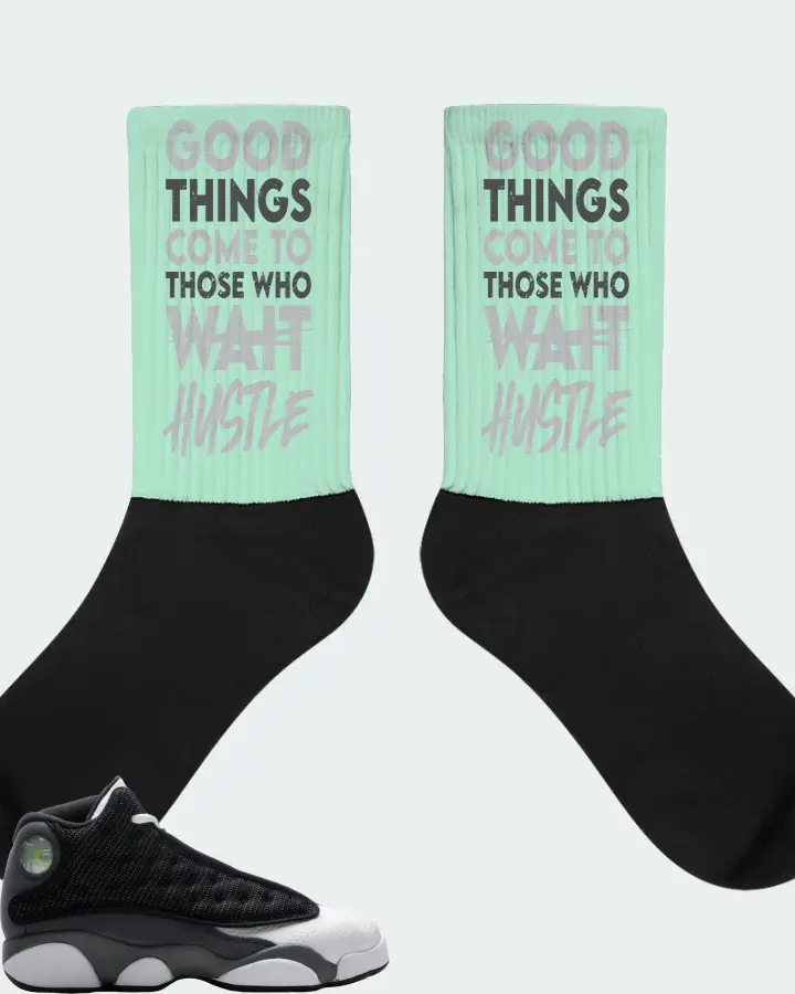 Jordan 13 Retro Sneaker Matching Mint Socks - Good Things Come