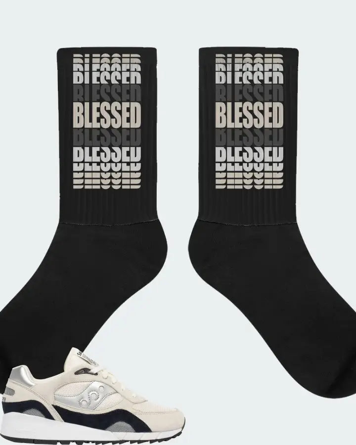 Saucony Shadow 6000 Sneaker Matching Black Socks - BLESSED Many Times