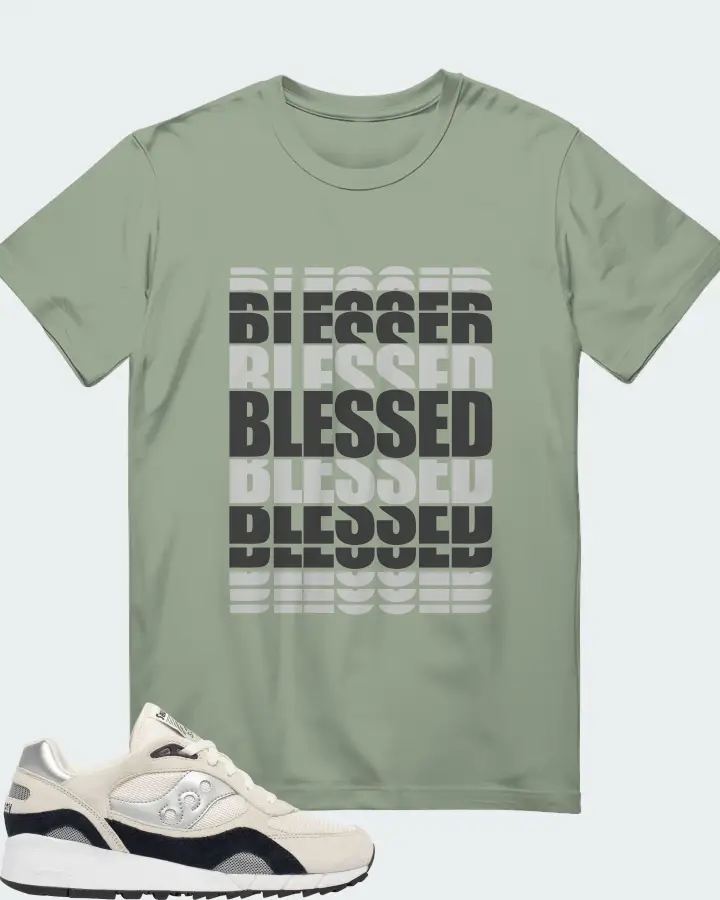 Saucony Shadow 6000 Sneaker Matching Sage T-Shirt - BLESSED Many Times