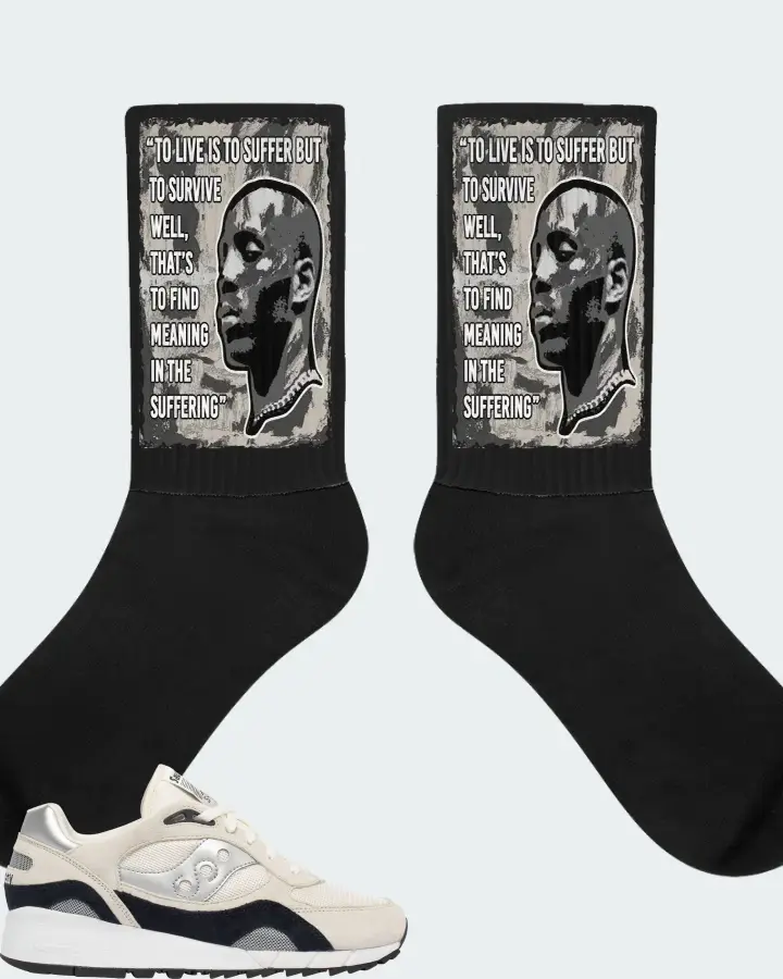 Saucony Shadow 6000 Sneaker Matching Black Socks - DMX Suffer Quote