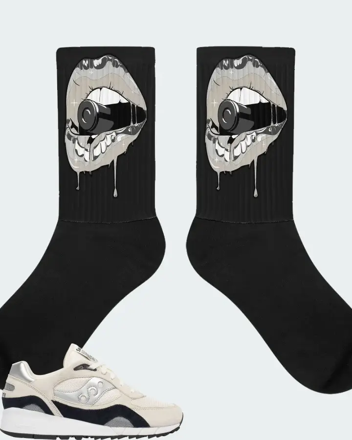 Saucony Shadow 6000 Sneaker Matching Black Socks - Kiss of Death