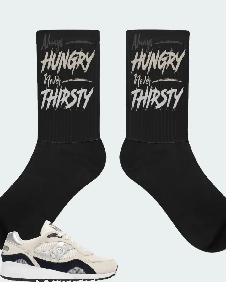 Saucony Shadow 6000 Sneaker Matching Black Socks - Always HUNGRY Never THIRSTY