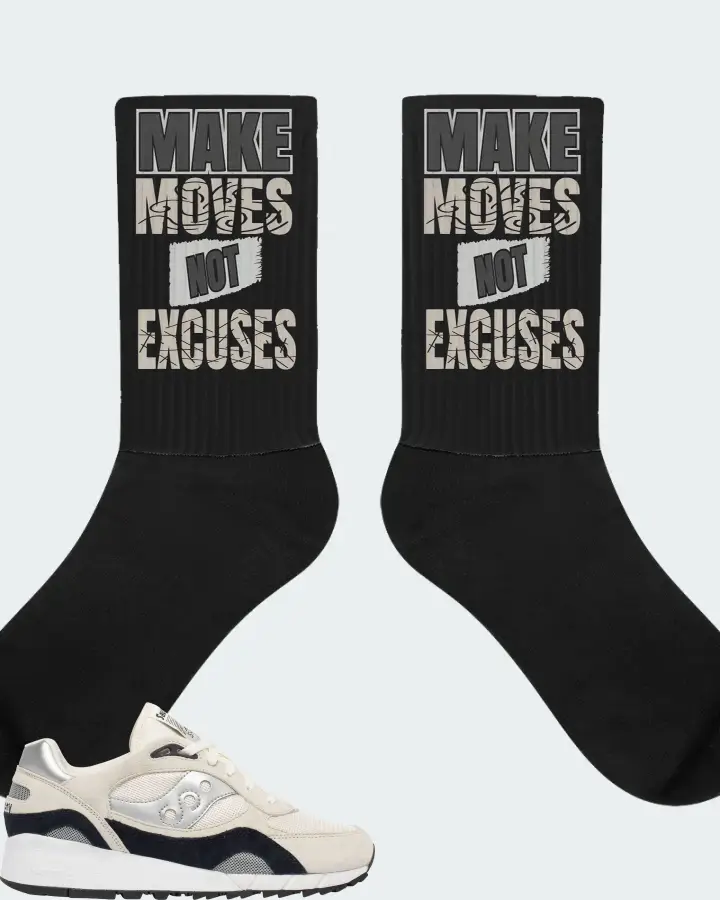 Saucony Shadow 6000 Sneaker Matching Black Socks - Make Moves Not Excuses