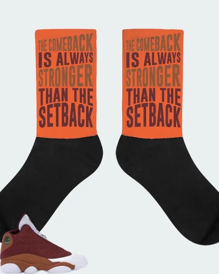 Jordan 13 Retro Sneaker Matching Orange Socks - The Comeback