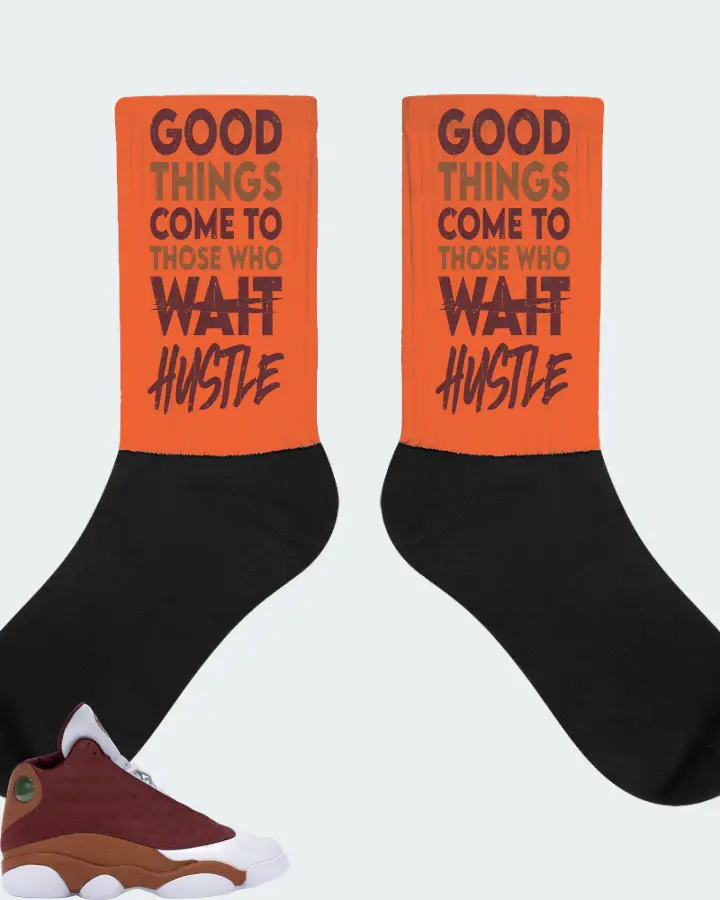 Jordan 13 Retro Sneaker Matching Orange Socks - Good Things Come