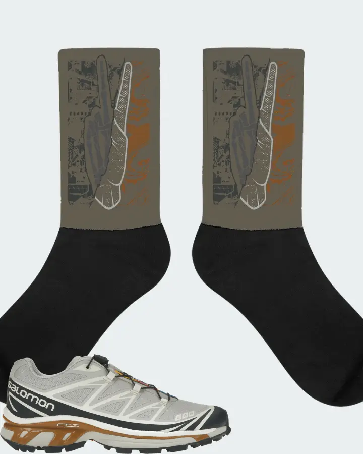 Salomon XT-6 Sneaker Matching Army Green Socks - Peace of mind