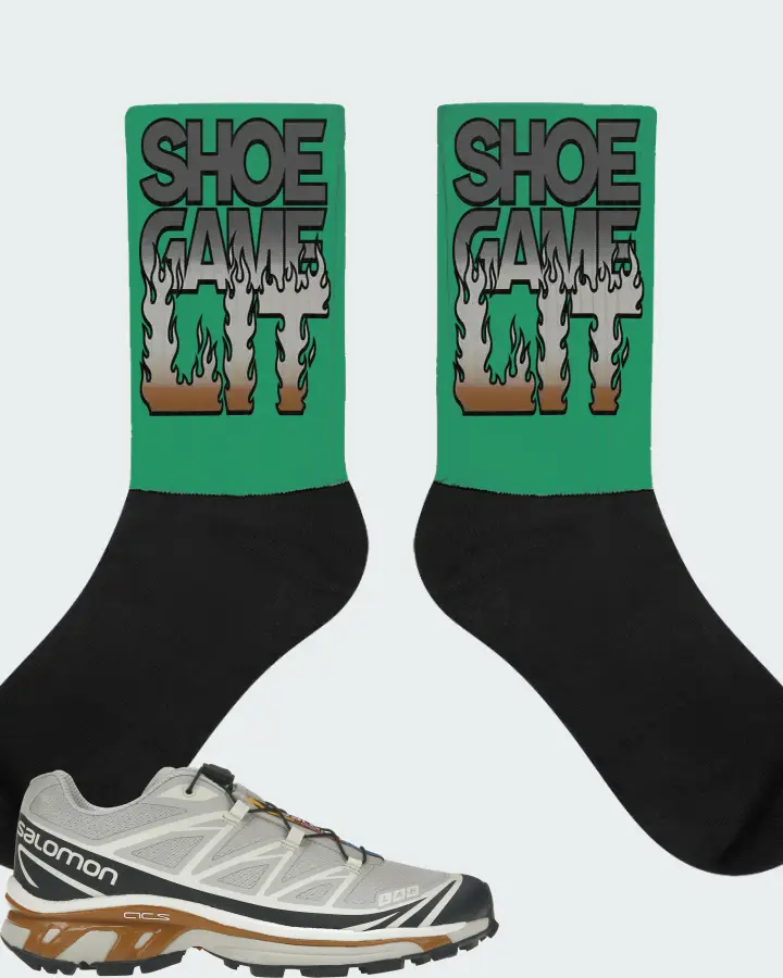 Salomon XT-6 Sneaker Matching Kelly Green Socks - Shoe Game Lit Refreshed